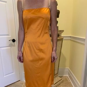 D&G Orange Knee Length Dress with Adjustable Straps